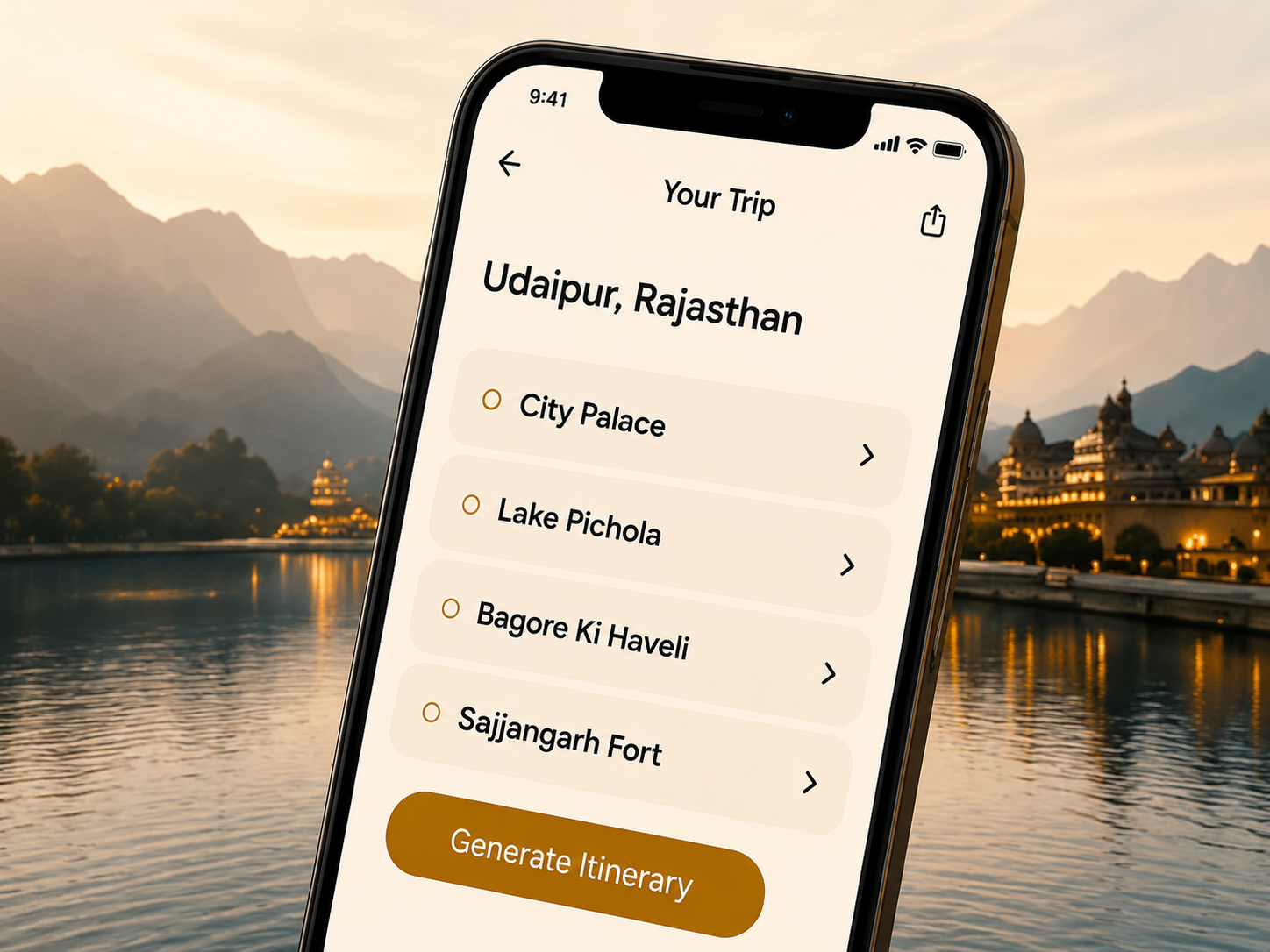 AI Trip Planner for Udaipur, Rajasthan